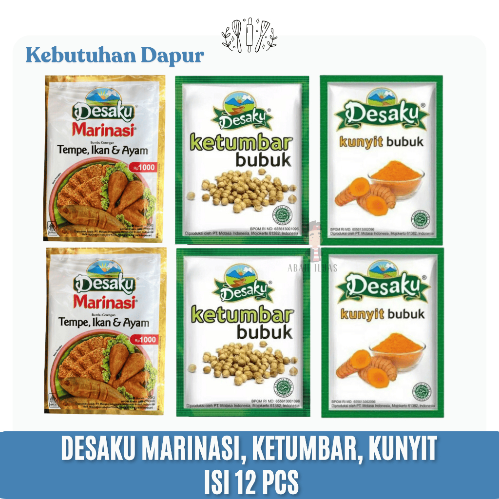 

DESAKU Marinasi Ayam Ikan Tempe Ketumbar Kunyit Bubuk Isi 12 Pcs