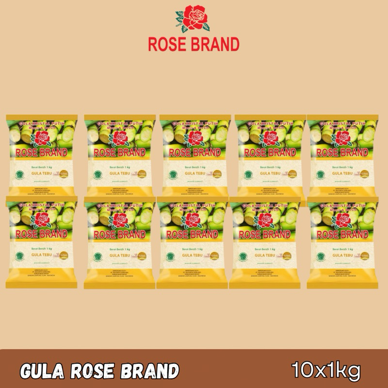 

[10 pcs 10kg] Rosebrand Gula Pasir kuning Berat 1 kg