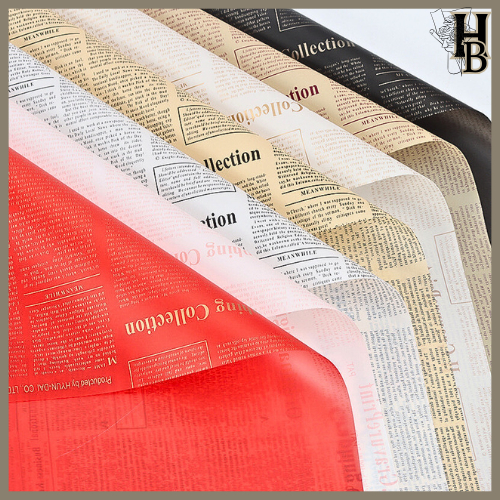 

20 LEMBAR Kertas Cellophane Kertas Bunga Buket Motif Koran Flower Wrapping Newspaper Pattern 6208
