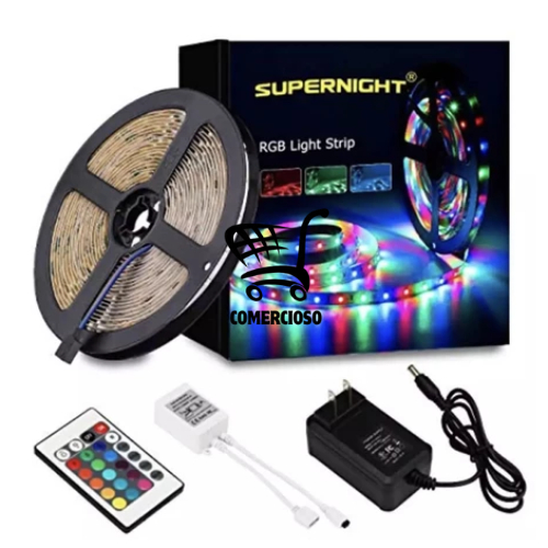 Lampu LED RGB List Strip Penghias Hiasan Dekorasi Kamar Tidur 5 Meter Warni Warni Kedap Kedip