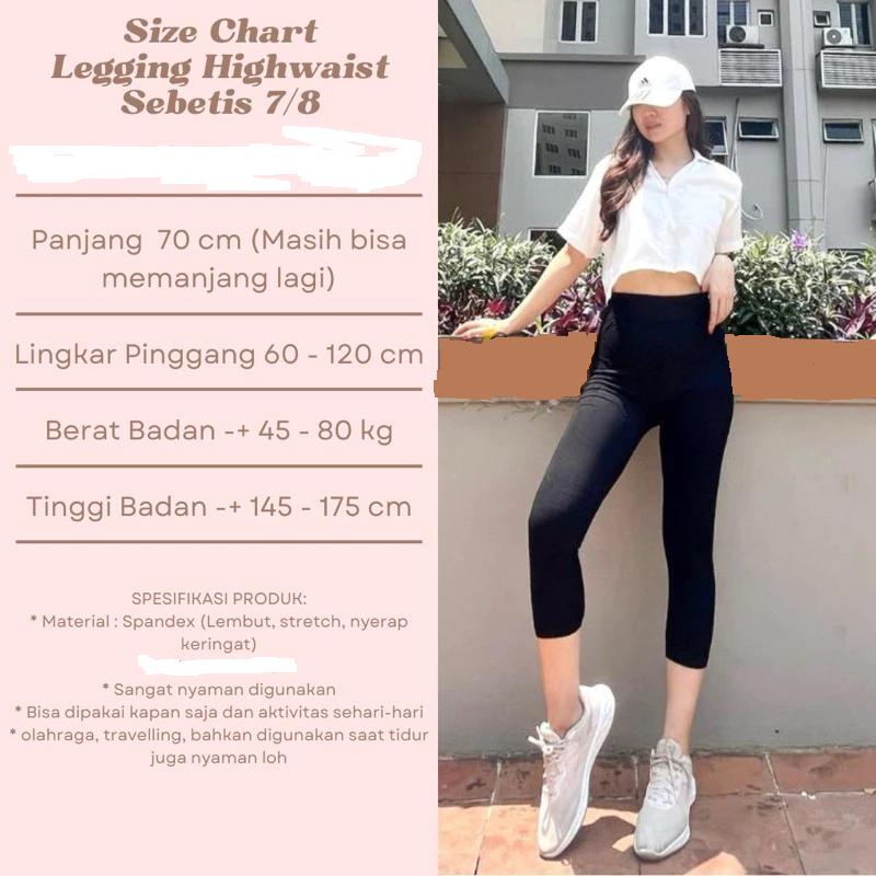 Legging 6/7 & Panjang DAN PENDEK Spandex Premium Super Soft Standar & Jumbo QIANA Shot Celana Ketat 
