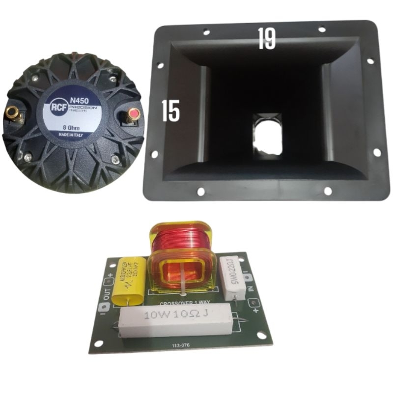 Paket Tweeter RCF N450 Plus Corong PVC 15X19 Dan Crossover Tweeter