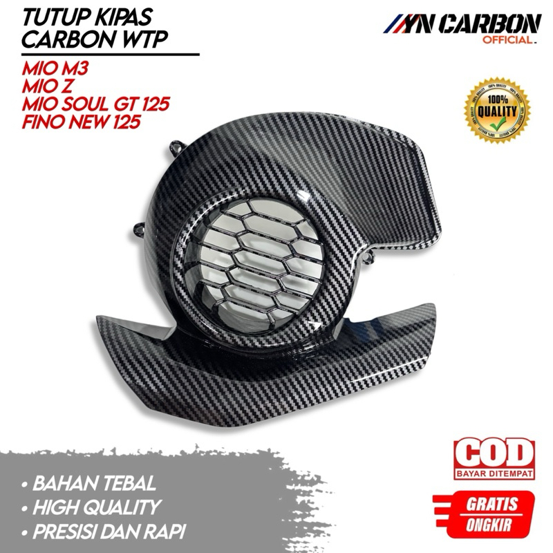 Cover Tutup Kipas Carbon Glossy Mio M3 Tutup Kipas Carbon Mio M3 Cover Kipas Mio M3