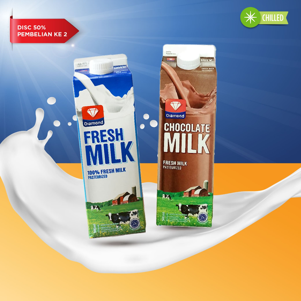 

PROMO PAKET FRESH MILK 946 ML PLAIN & CHOCOLATE @1PCS