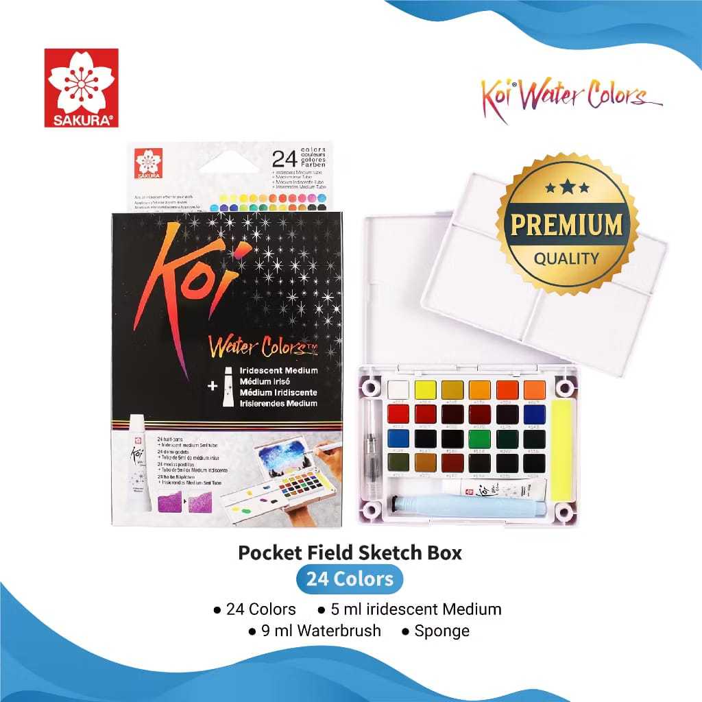 

Gramedia Tunjungan : Sakura Koi Watercolor set 24 + Iridescent