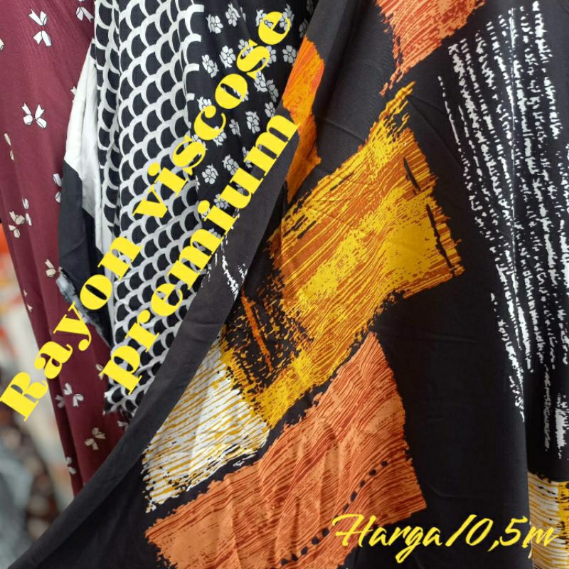 KAIN RAYON VISCOSE MOTIF ABSTRAK - KAIN RAYON MOTIF ABSTRAK HARGA/0,5M