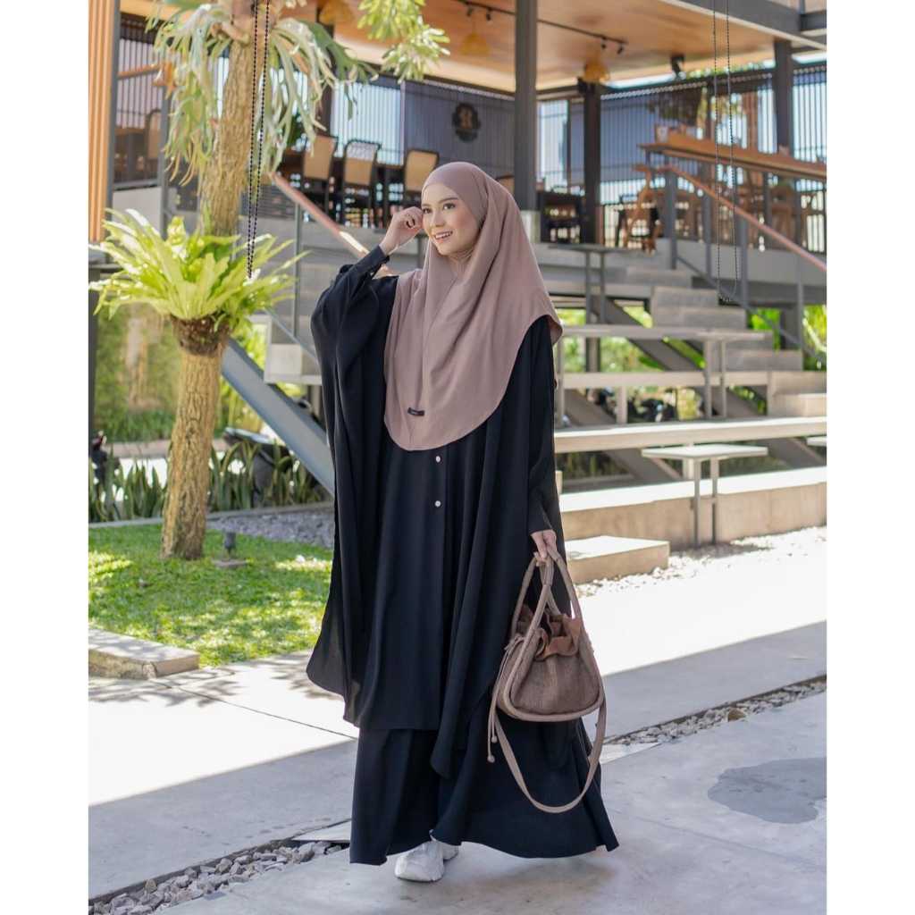 Aurora Abaya Set Rok Wanita Abaya Umroh Abaya Remaja