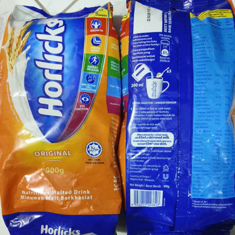 

horlicks 900 gr Made in malaysia