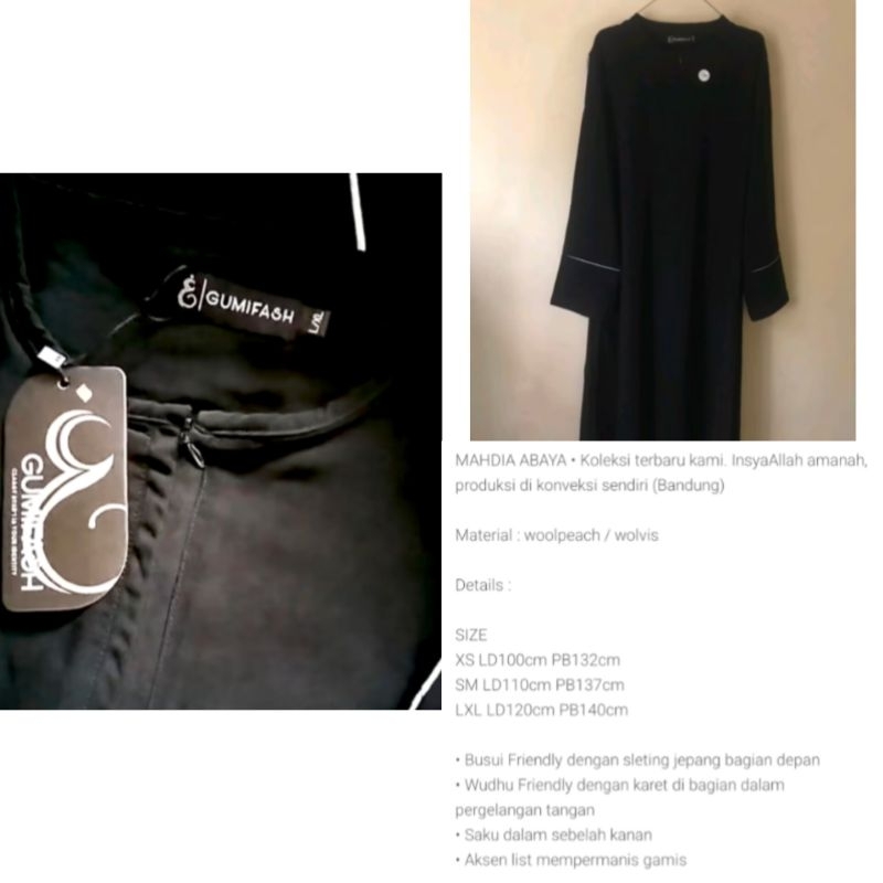 PRELOVED GUMIFASH ADA MINUS CEK DULU YA ABAYA GAMIS JETBLACK HITAM