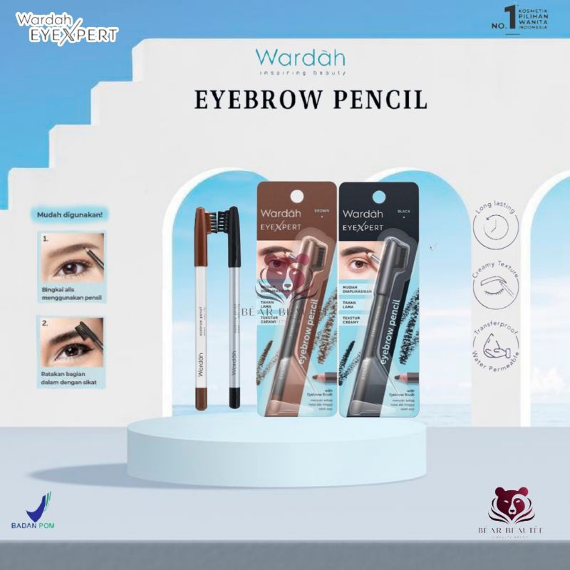 WARDAH EyeXpert Eye Brow Eyebrow Brown | Pensil Alis | Pensil