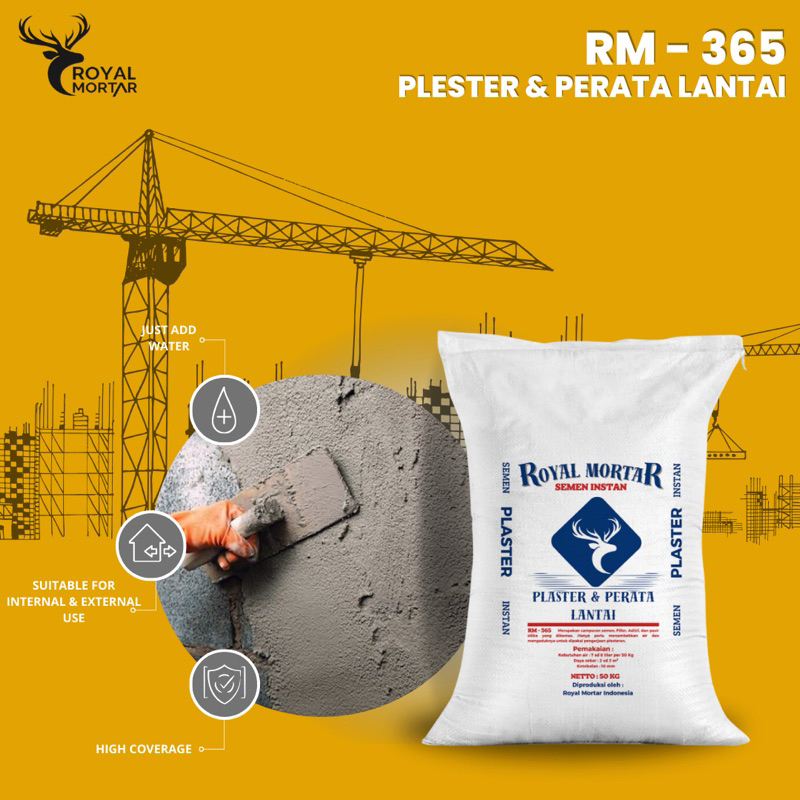 Semen Instan | Plester & Perata Lantai | RM-365 Royal Mortar