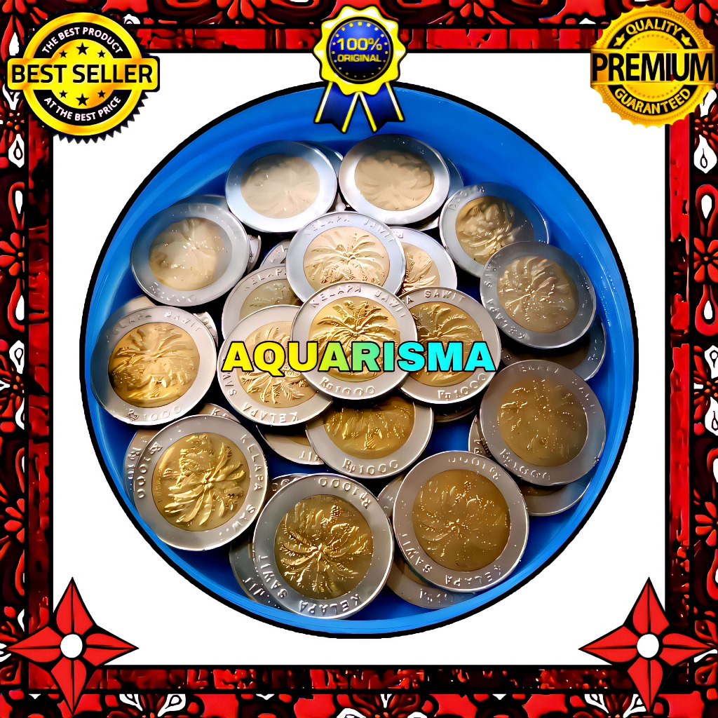 KOLEKSI NUMISMATIK - UANG KOIN KUNO BIMETAL 1000 RUPIAH KELAPA SAWIT 1999 GOOD QUALITY