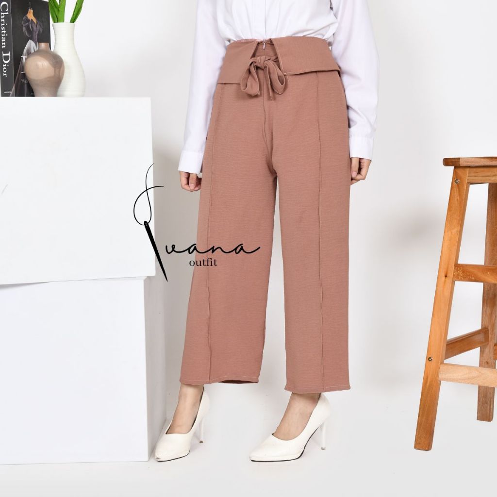 Highwaist Kulot 4 Style Jolly Kulot Premium Crincle Airflow