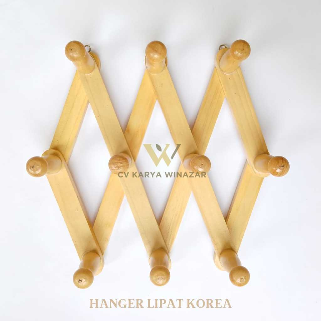 Hanger Kayu Lipat Dinding Gantungan Baju Kayu Minimalis Wall Hanger Pinus