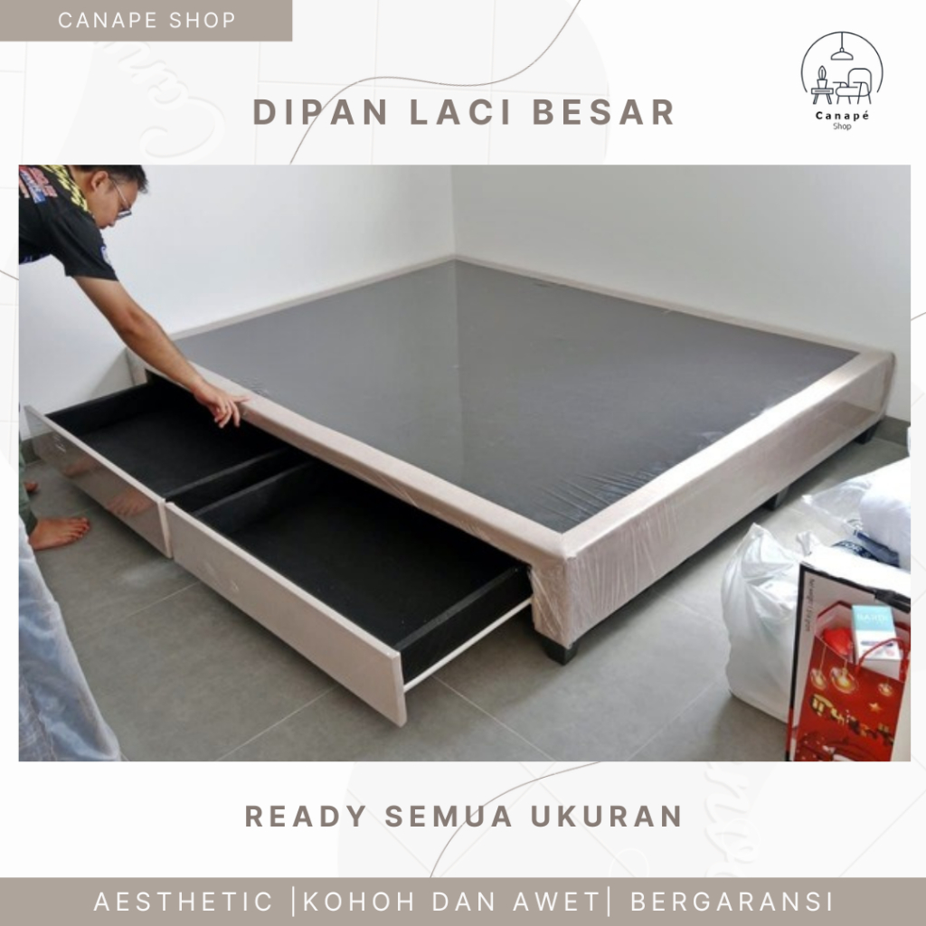 Dipan Kasur Ranjang Tempat Tidur Minimalis Divan Laci Besar Gratis Ongkir Bandung Cimahi