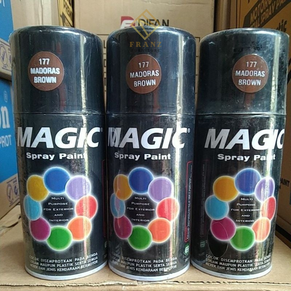 magic spray paint magic madoras brown 177 cat semprot pilok 300cc coklat tua coklat gelap pilox