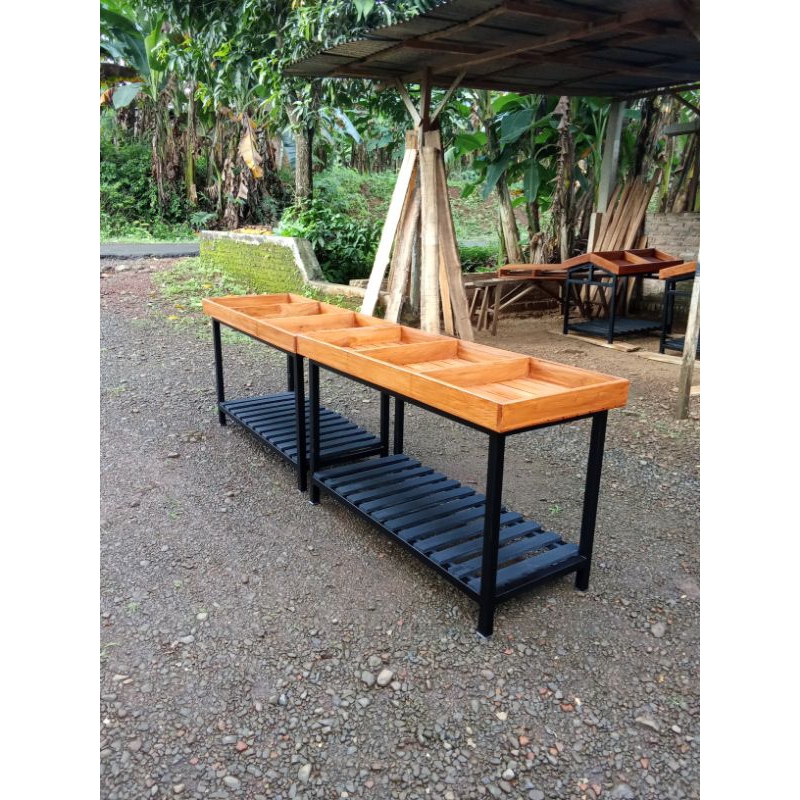 rak buah serbaguna kayu jati rak kokoh  260x58x80