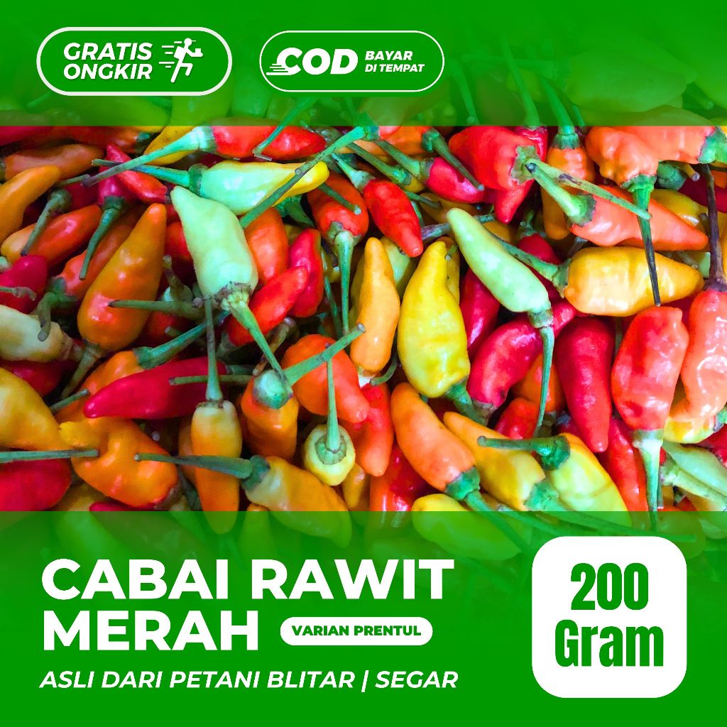 

Cabe/Cabai Rawit Merah 200gram Segar | Asli Dari Petani Blitar