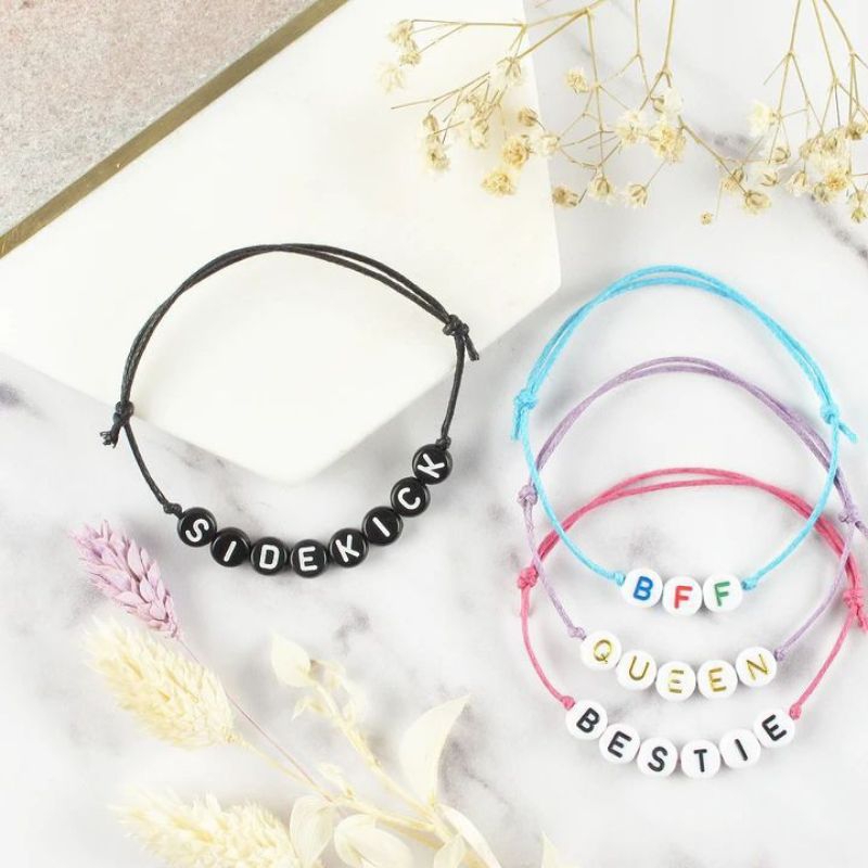 Gelang Couple Custom Nama / Gelang Inisial / Gelang Couple / Gelang Couple Tali Korea Anti Air