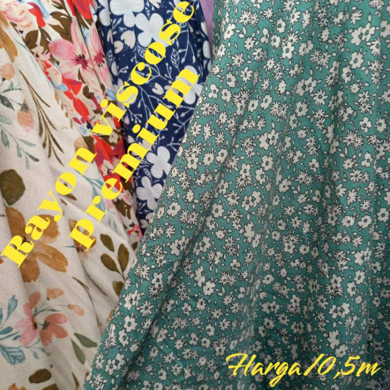 KAIN RAYON PREMIUM MOTIF BUNGA KECIL  - KAIN RAYON MOTIF BUNGA KECIL HARGA/0,5M