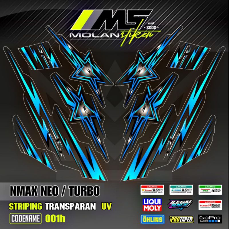 Decal Sticker Striping Variasi Transparan Uv Nmax Neo Nmax Turbo Nmax Star Yamaha Nmax 155 Neo S Nma