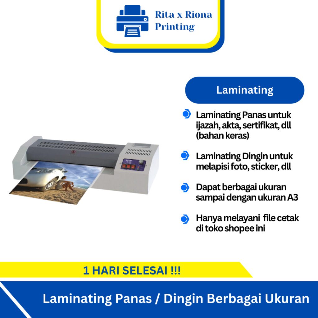 

Jasa Laminating / Laminasi Dokumen Berbagai Ukuran