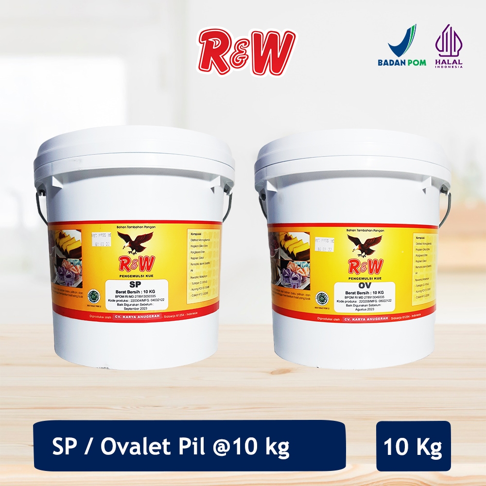 

Emulsifier SP Ovalet TBM Pengemulsi Pelembut Pengembang Kue Roti Rajawali R&W RW 10 kg