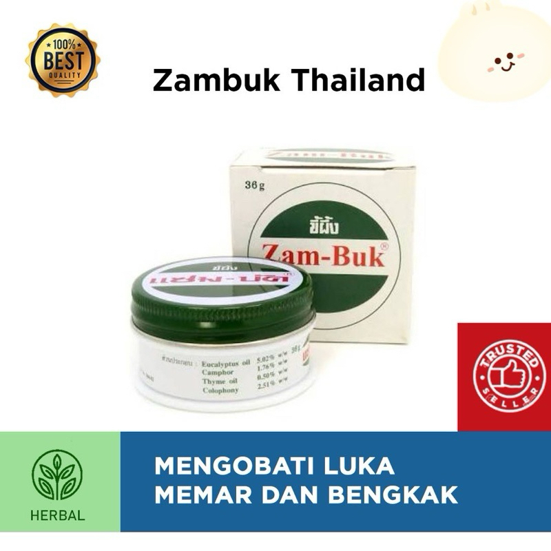 ZAMBUK Besar 36 gram 100% ORIGINAL ZAMBUK THAILAND BANGKOK 36 gr / dus warna putih