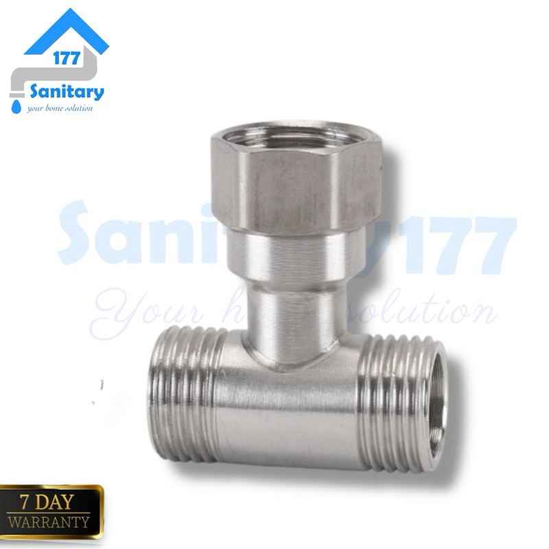Nepel T Ring putar Stainless 304 TS18- naple tee shower  kran  1/2 inch fitting mur sambungan kran s
