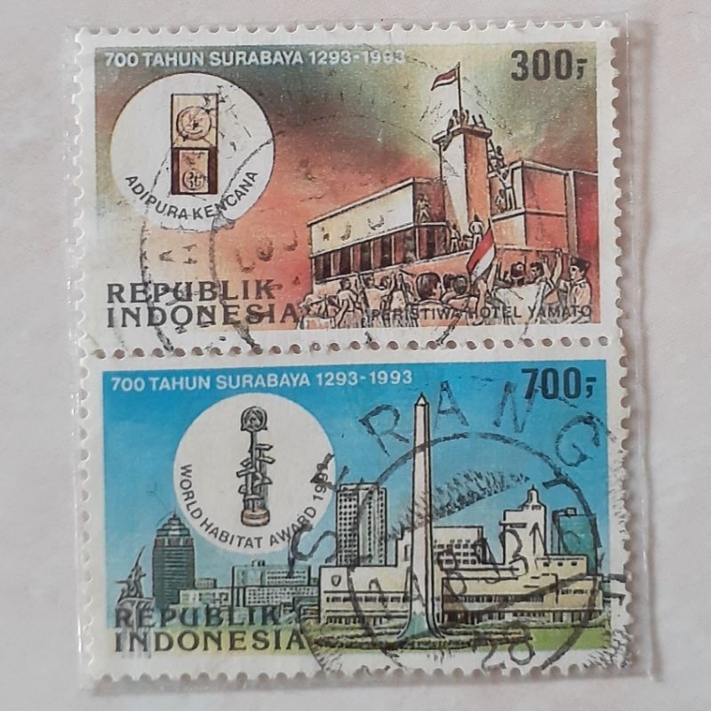

Perangko Indonesia 700 Tahun Surabaya Tahun 1993 set 2pcs