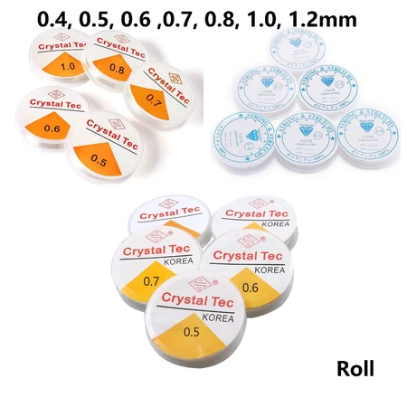 Benang Senar Karet/Harga/Roll Uk 0.4-1.2 Crystal Tec Kerajinan Tangan DIY Benang Kalung Tali Senar E