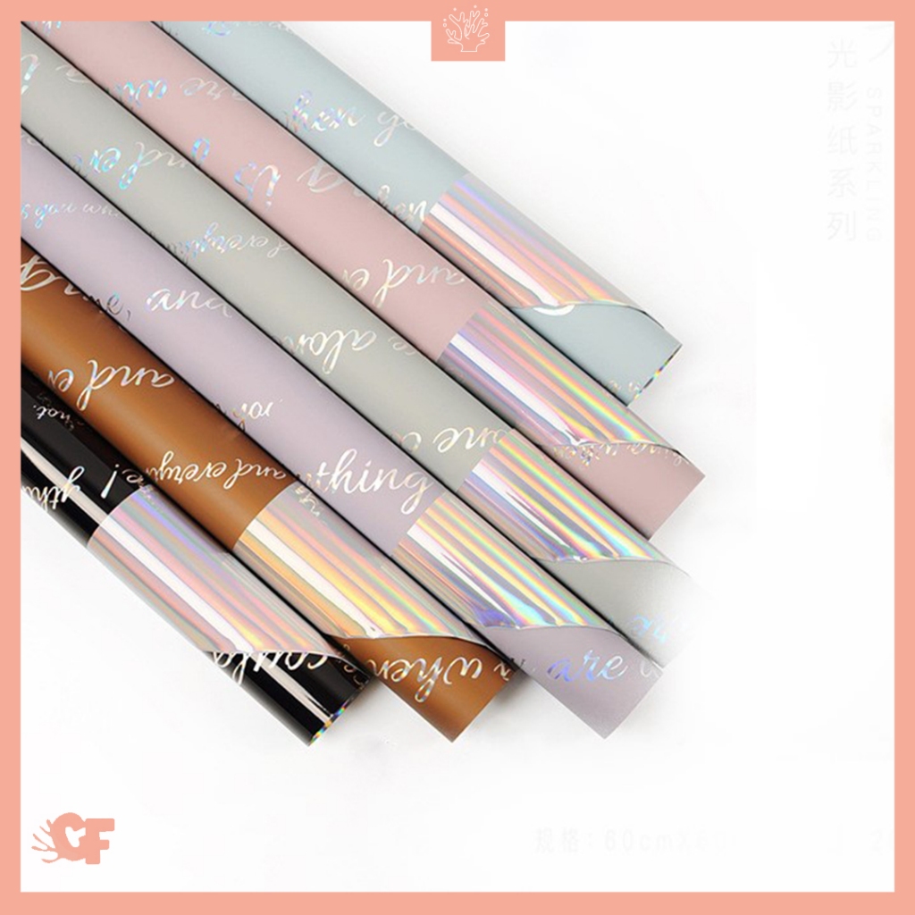 

20 LEMBAR Kertas Buket Bunga Bi Color Hologram Twotone Buket Bunga Flower Wrapping Cellophane KB6064