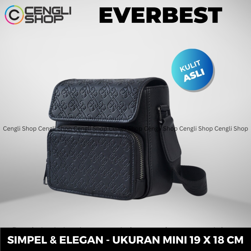 TAS SELEMPANG PRIA EVERBEST SLING BAG ORIGINAL BRANDED ASLI HITAM EM18