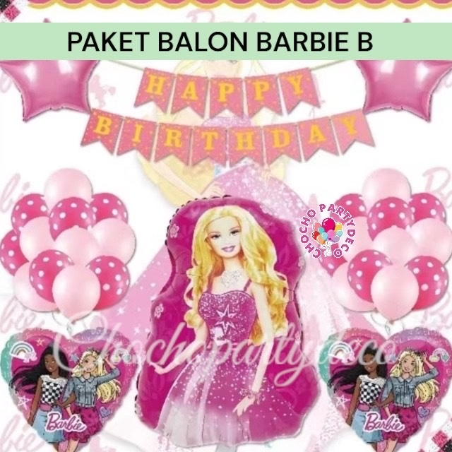 Paket Balon BARBIE B / Dekorasi Ulang Tahun BARBIE