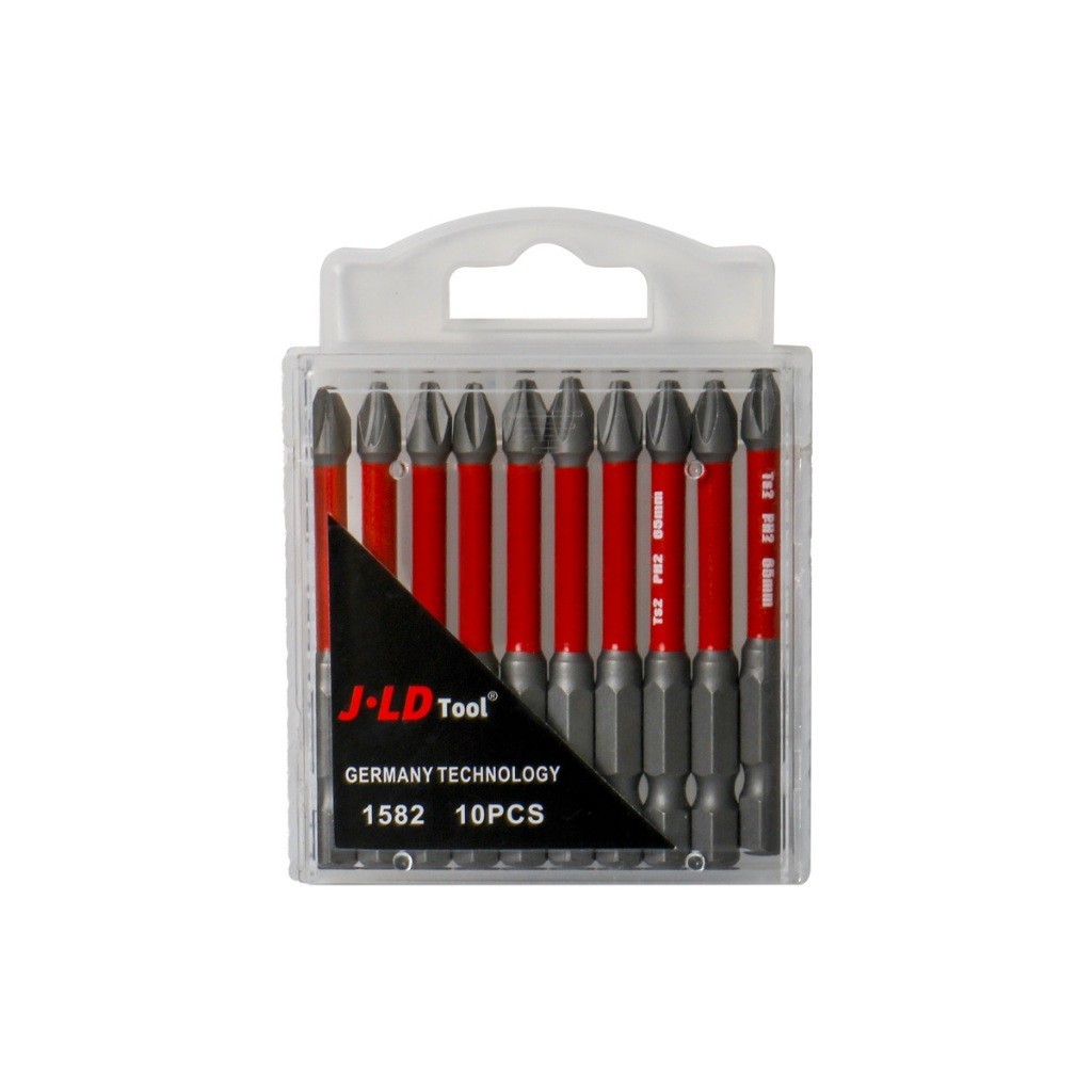 JLD Set Mata Obeng Anti Slip PH2 Magnetik 65MM Panjang TS2 Toolsteel HRC63 1/4 Hex Shank Ganda & Tun