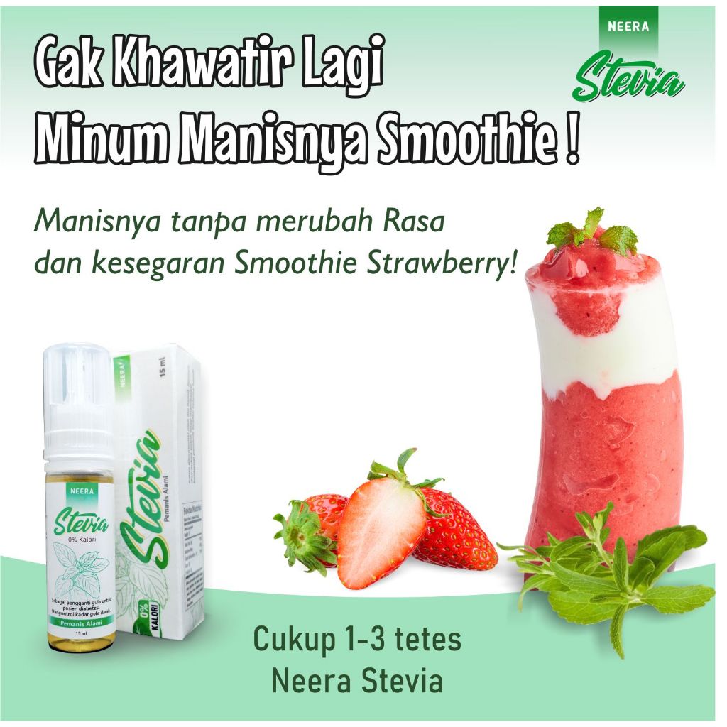 

Neera Stevia Dari Extract Daun Stevia Pemanis Alami Cocok Untuk Smoothie Strawberry Kemasan 15ml