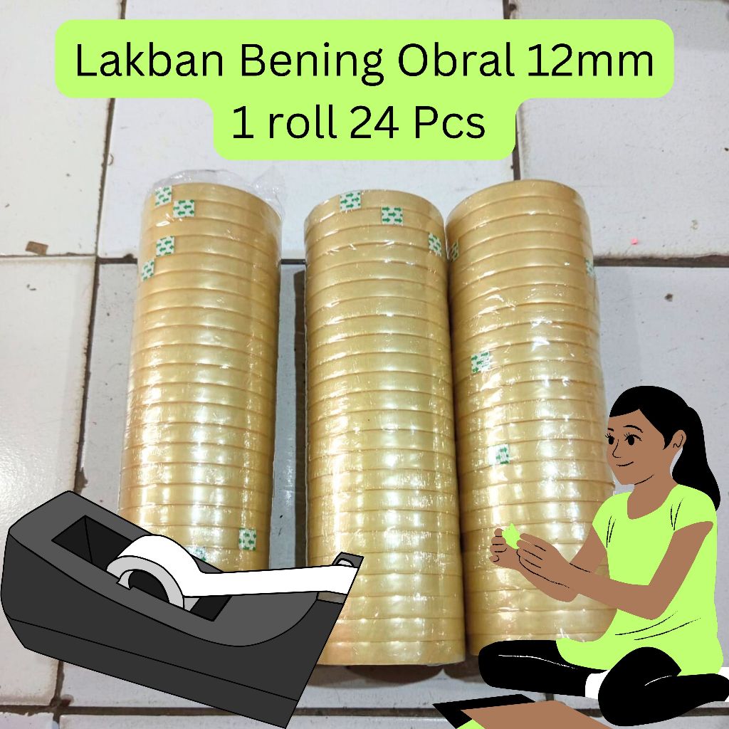 

LAKBAN BENING OBRAL 12MM 1 ROLL ISI 24PCS