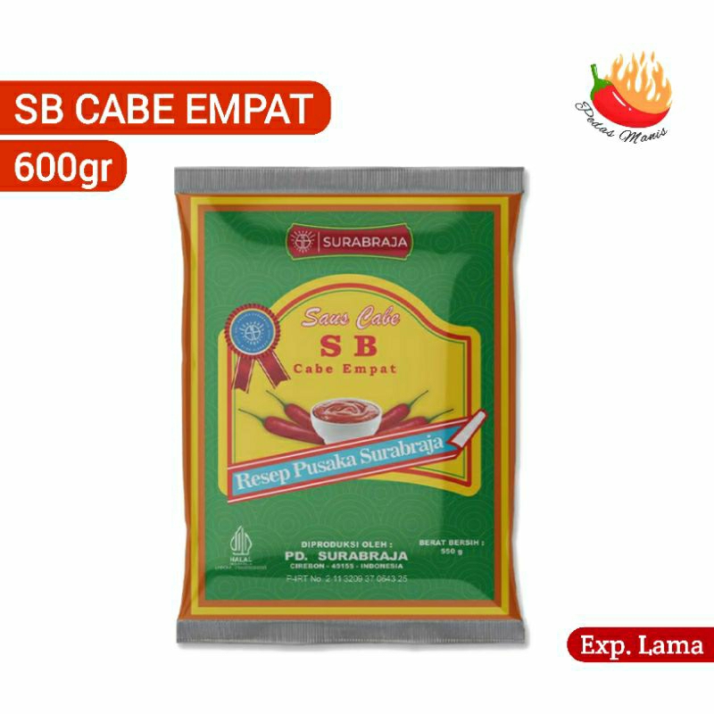 

Saus Sambal Surabraja SB Cabe Empat 600gr Kemasan Bantal