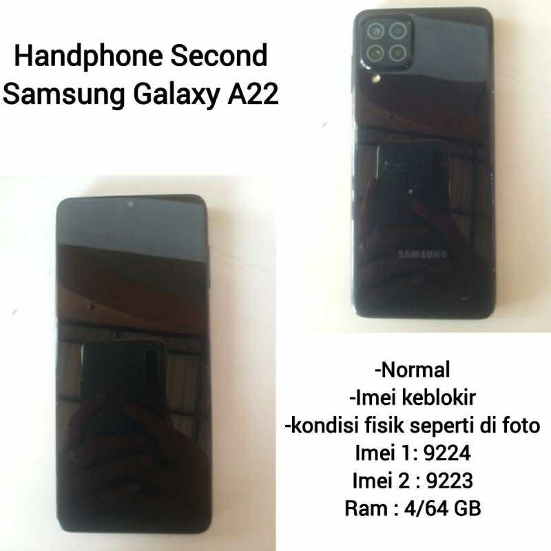 HANDPHONE SECOND SAMSUNG GALAXY A22 4G WIFI ONLY ( HARAP MEMBACA DESKRIPSI TERLEBIH DAHULU)