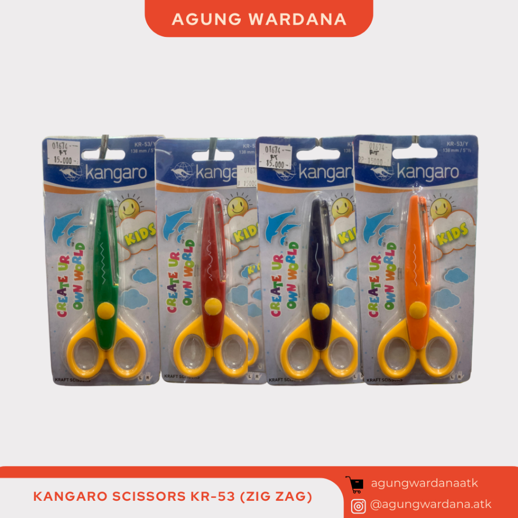 

GUNTING ANAK BERGELOMBANG KANGARO SCISSORS KR-53 (ZIG ZAG)
