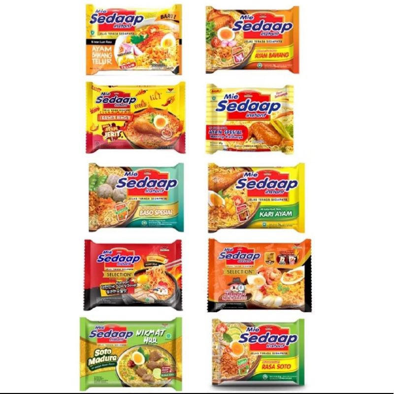 

mie instant mie sedap all variant satuan