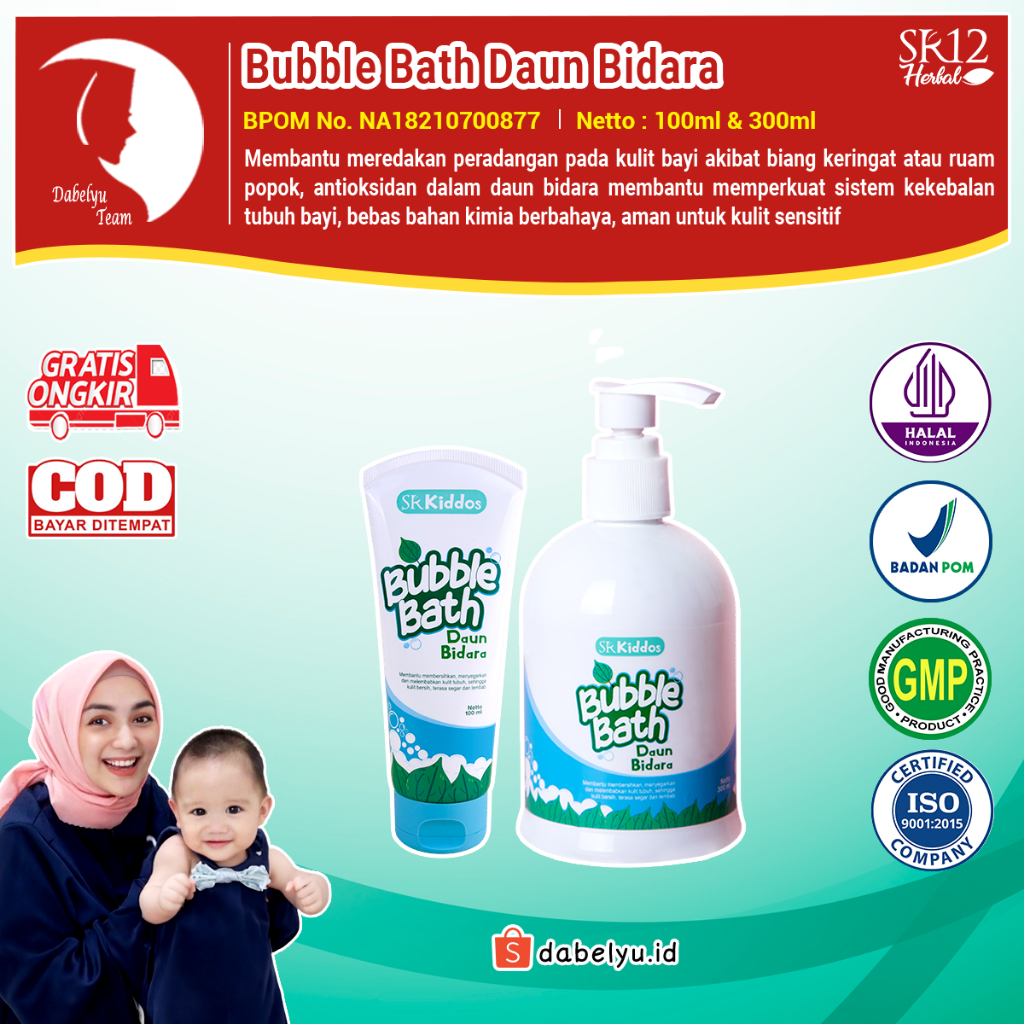 【COD】 BUBBLE BATH BIDARA | SABUN MANDI BAYI | Obati Gatal & Ruam Popok | Bayi Nyaman & Tidur Nyenyak