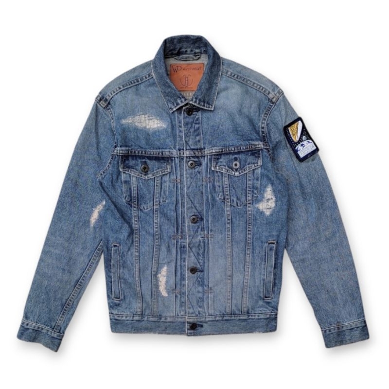 Japan Blue Jeans Selvedge Distressed Ripped Trucker Jacket
