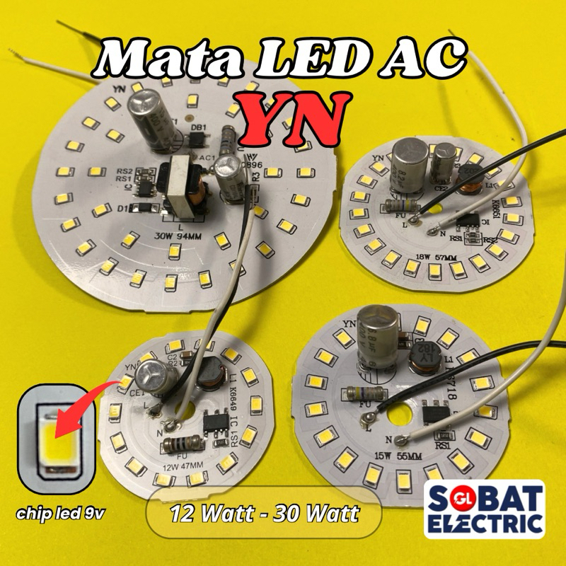 PCB LED AC Kode YN - Mata LED 220 Volt All Watt