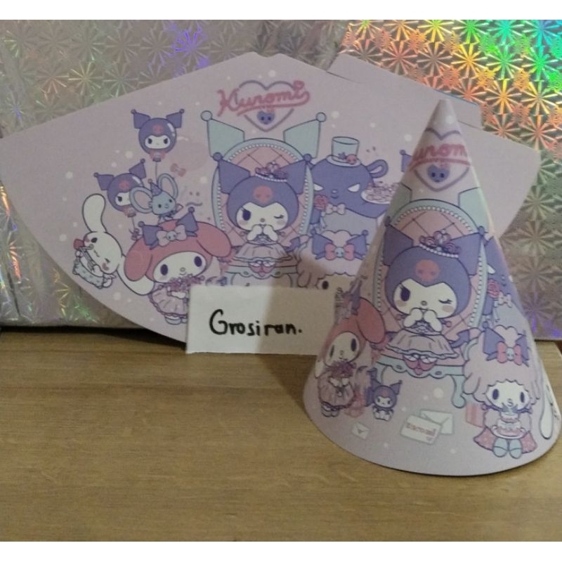 Topi Koboy Ulang Tahun Kuromi / Topi Kerucut Kuromi (10pcs)