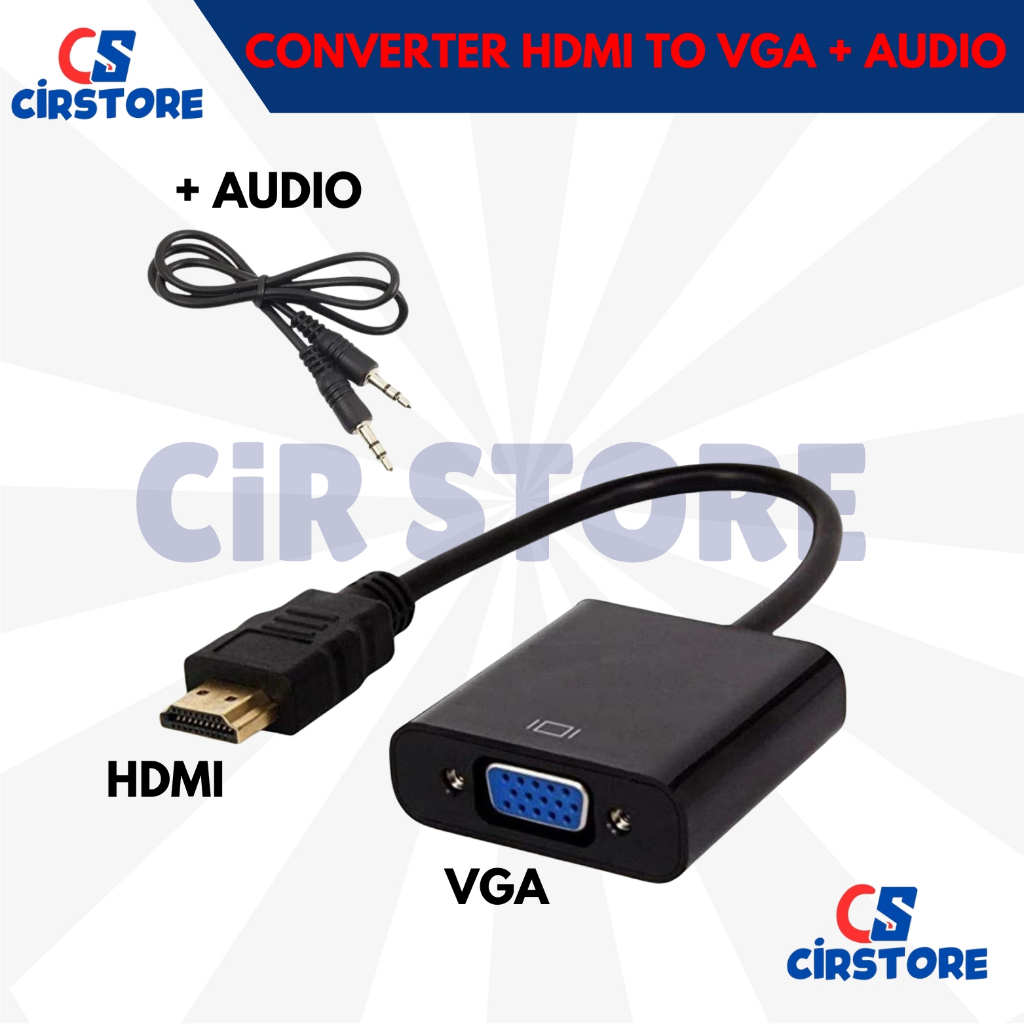 Converter HDMI to VGA With Audio/ Kabel HDMI to VGA + Audio/ Converter HDMI to VGA + Audio, Kabel Hd