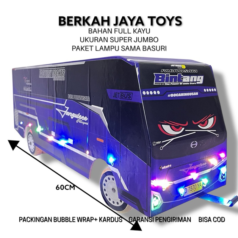 Bus basuri truk oleng basuri super jumbo full kayu
