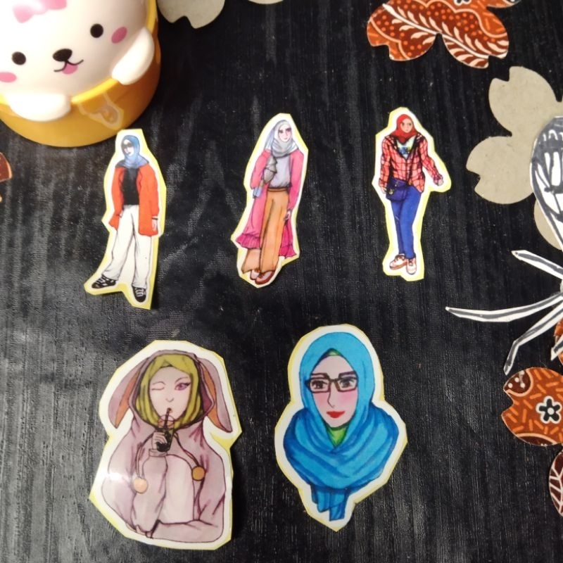 

Stiker jurnal hijab trendi, desain asli annisa_shol