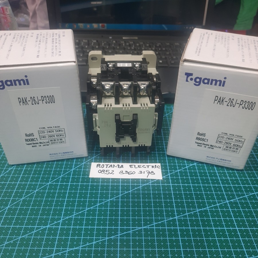 MAGNETIC CONTACTOR TOGAMI PAK-26J-P3300 TOGAMI PAK-26J ORIGINAL JAPAN
