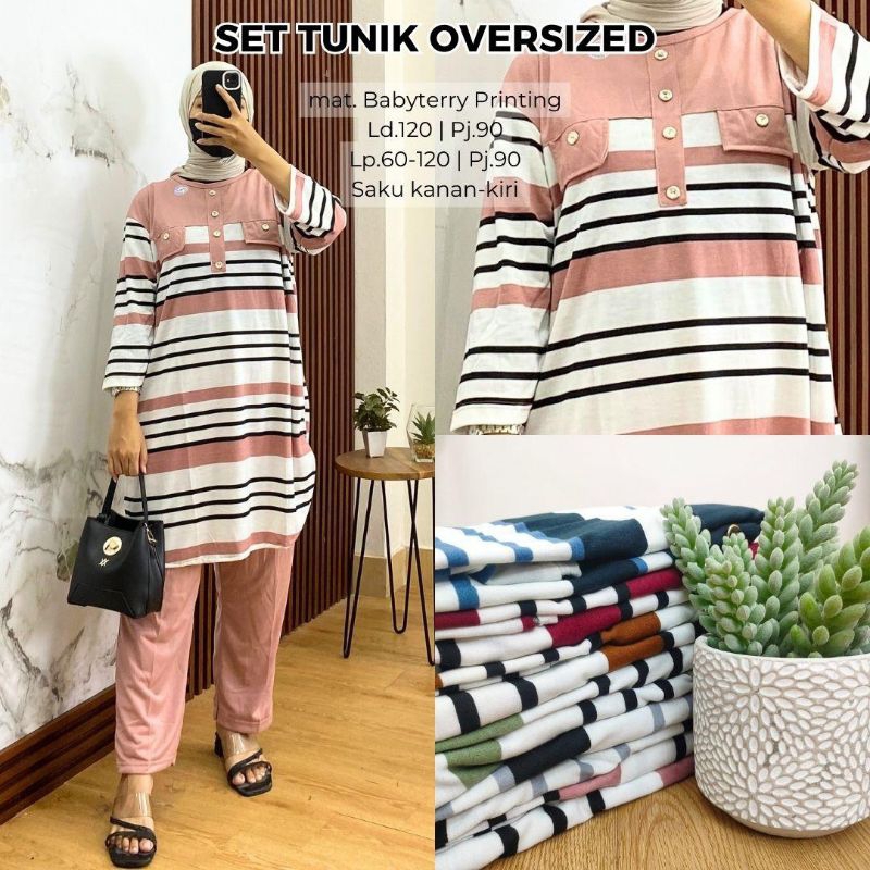 SET LONG TUNIC WANITA PREMIUM SETELAN TUNIK KEKINIAN TERBARU 2024 SET TUNIK KNITE IMPORT PREMIUM JUM